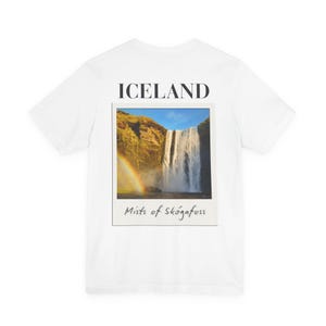 Skógafoss Iceland Waterfall T-Shirt: Travel Souvenir Graphic Tee image 4