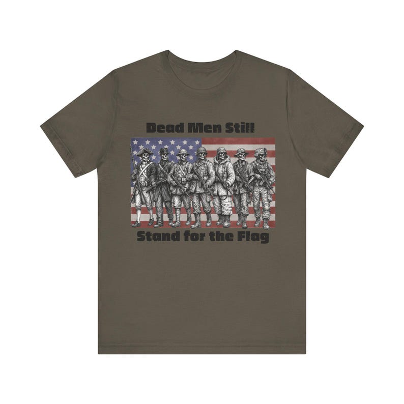 Skeleton Soldier Shirt, Military History Tee, American Flag Skull Graphic image 9