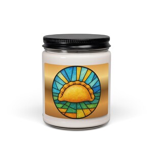 Pierogi Soy Candle, Pittsburgh Food Gift, Stained Glass Decor image 8
