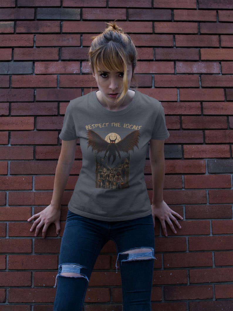 Mothman Shirt, Cryptid Horror Tee, Vintage Halloween image 1