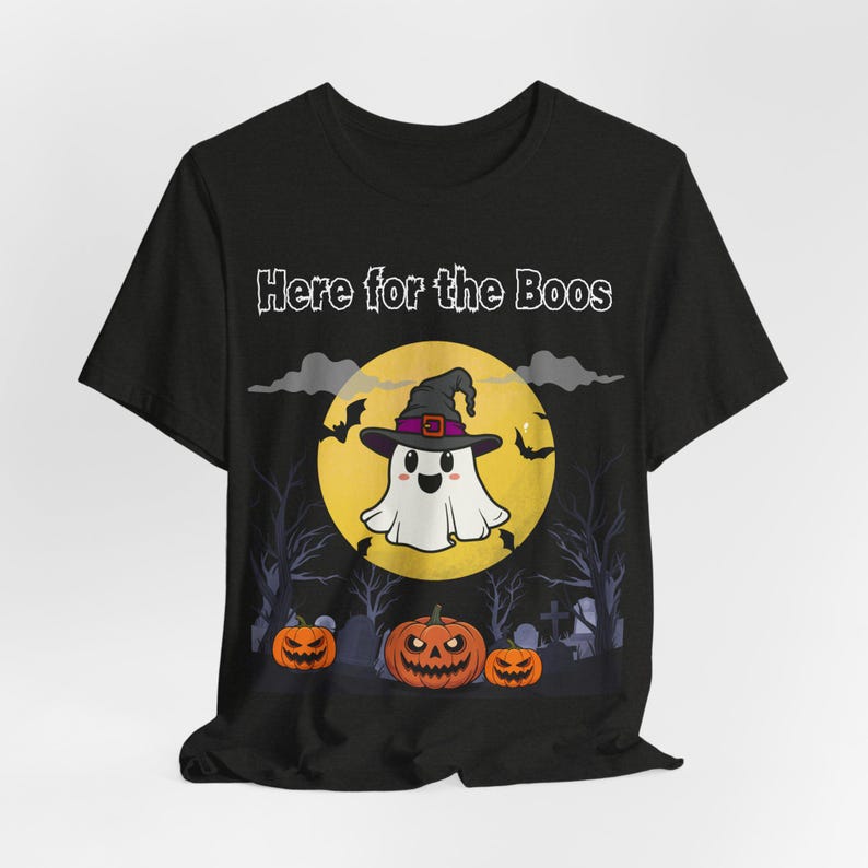 Here for the Boos Halloween Shirt, Funny Ghost Tee, Spooky Season image 7