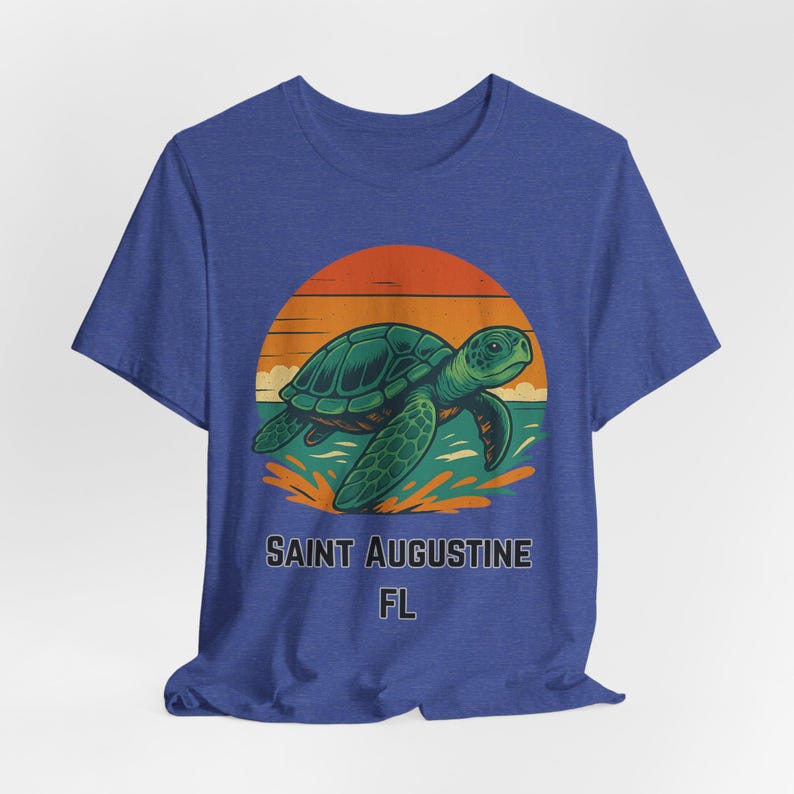 Sea Turtle Sunset T-Shirt: St. Augustine Beach, Retro Florida Souvenir image 7