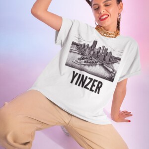 Pittsburgh Skyline T-Shirt | Black & White Yinzer Graphic image 3