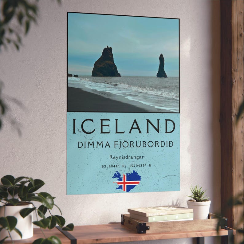 Reynisdrangar Iceland Print: Black Sand Beach Coastal Photography image 5