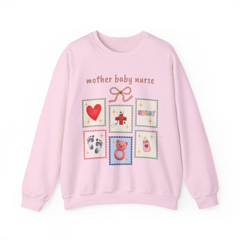 Sweatshirt für Mutter und Kind (Krankenschwester), Vintage-Briefmarkenmotiv Bild 14