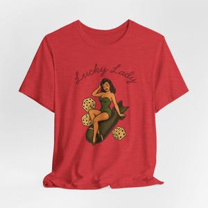 WWII Bomber Nose Art T-Shirt | Lucky Lady Pin-Up Girl | Vintage Aviation Pilot Gift image 12