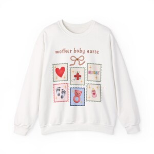 Sweatshirt für Mutter und Kind (Krankenschwester), Vintage-Briefmarkenmotiv Bild 6