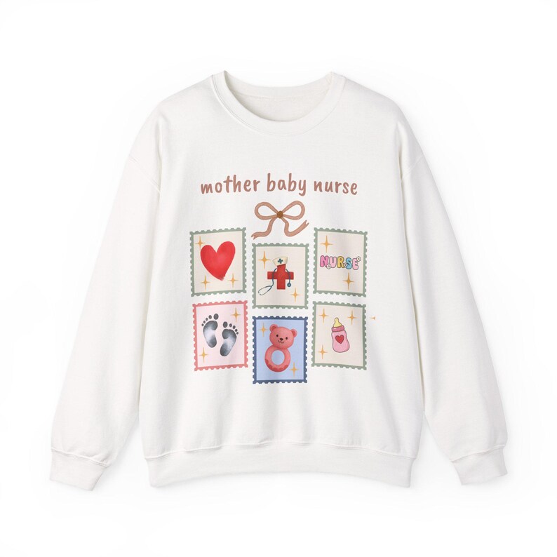 Sweatshirt für Mutter und Kind (Krankenschwester), Vintage-Briefmarkenmotiv Bild 6