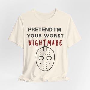 Hockey Mask Halloween Shirt, Scary Killer Costume Tee, Spooky Season image 5
