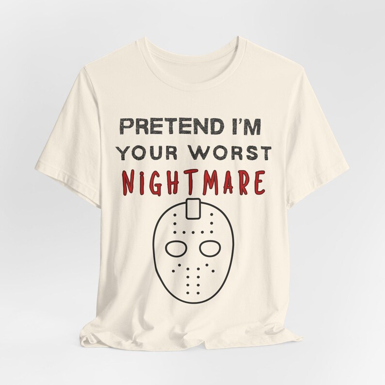 Hockey Mask Halloween Shirt, Scary Killer Costume Tee, Spooky Season image 5