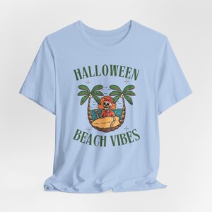 Skeleton Surfer Halloween Shirt, Beach Vibes Tee, Spooky Season image 8