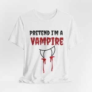 Funny Vampire Halloween Shirt, Lazy Costume Tee, Spooky Season image 5