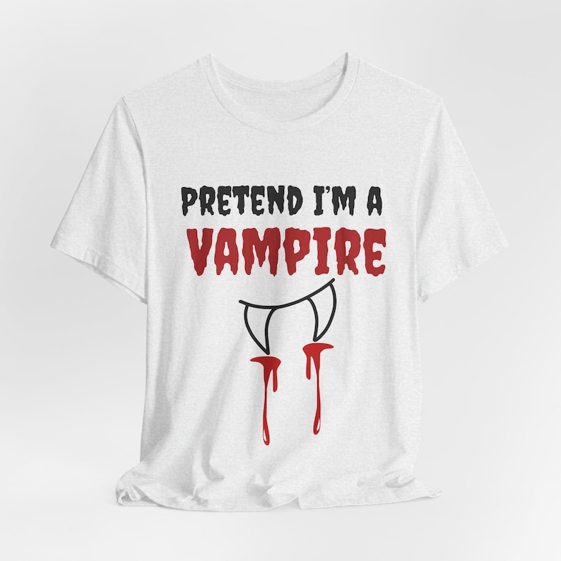 Funny Vampire Halloween Shirt, Lazy Costume Tee, Spooky Season image 5