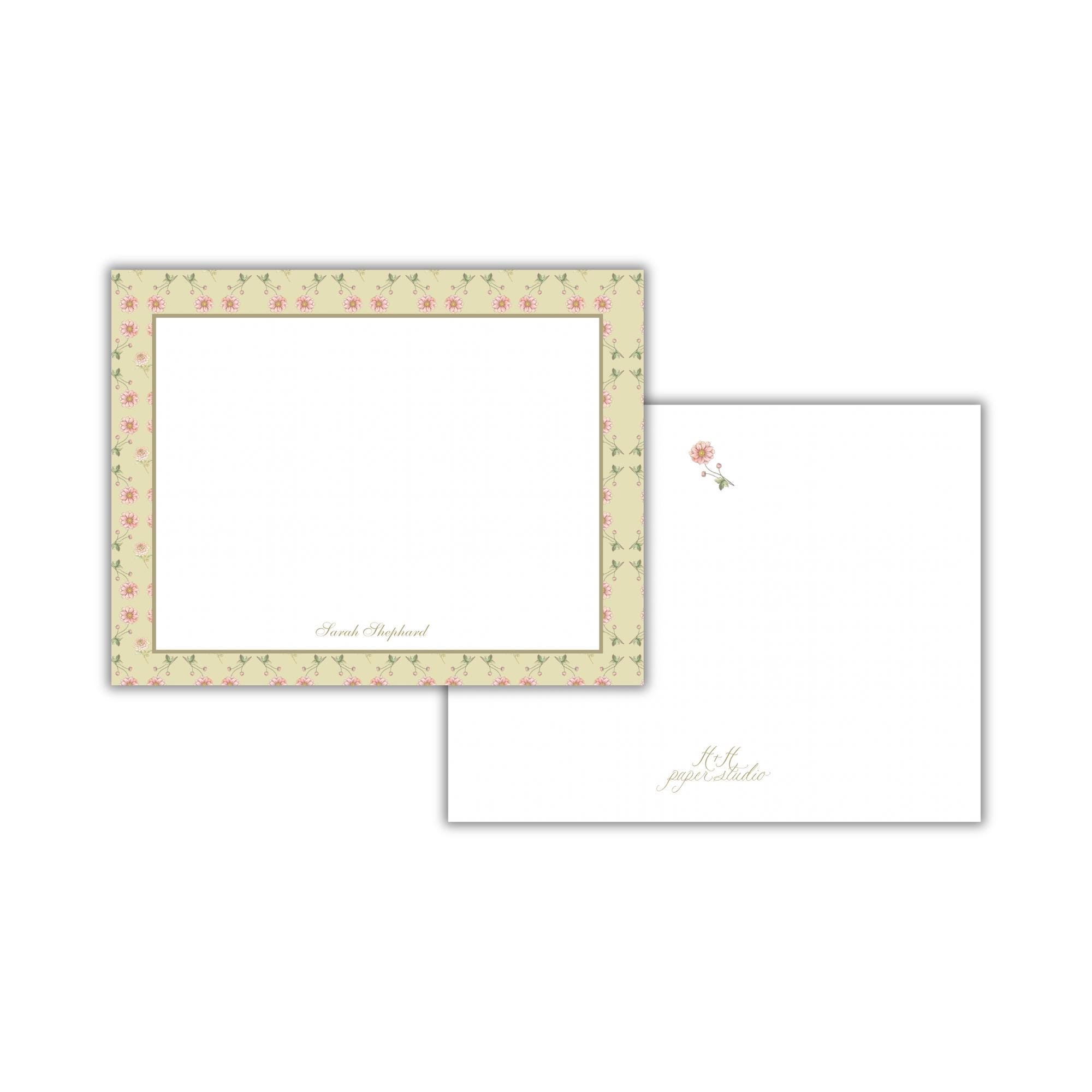 Personalized Floral Border Stationery Set | Custom Notecards With ...
