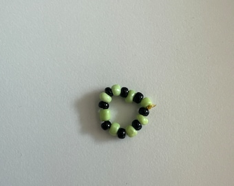 NuiMOs compatible black and green glass bead bracelet
