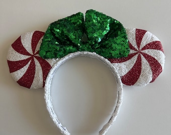 Adult peppermint Christmas mouse ears