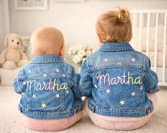 Custom Embroidered Baby Denim Jacket: Personalized Kids Jean Jacket