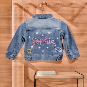 Custom Embroidered Denim Jacket: Personalized Baby Toddler Keepsake