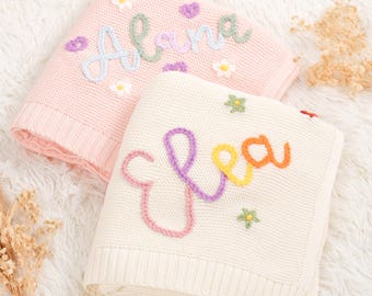 Custom Embroidered Baby Blanket – Personalized Newborn Gift, Soft and Special