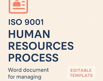 Personalprozessvorlage, ISO 9001, bearbeitbares Word-Dokument für QMS, digitale Datei