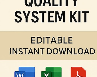 ISO 9001-Qualitätssicherungssystem, vollständiges Unterlagen-Kit, digitale Datei