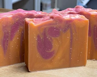 Coral Berry & Cantaloupe Scented Handmade Soap