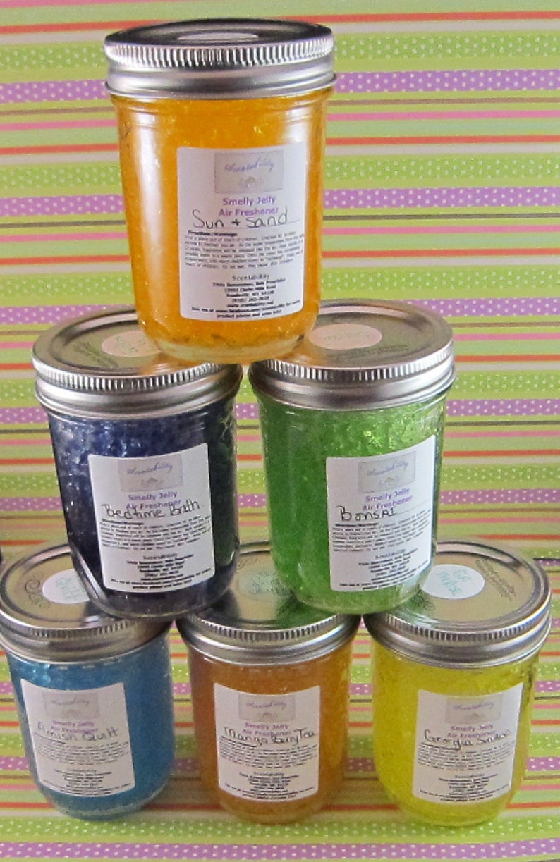 8 Ounce Smelly Jelly Jar Air Freshener With Daisy Cut Lid Etsy