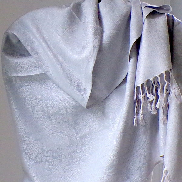 WHITE smoke Pashmina,Vintage Pashmina,Night Club Wrap,Unisex,EDC Pashmina,Festival Pashmina,Paisley Pashmina, Burning Man Wrap, Las Vegas