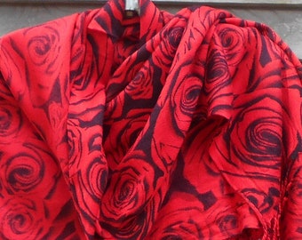 Lasting Red Roses for Mom, Festival Pashmina,Rave Shawl,ELECTRIC FOREST, Mother of the Bride Shawl, Wedding wrap, Best Friend Gift,