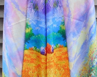 Electric Forest,,Pashmina ,Burning Man, Floral Print Pashmina, Mother of the Bride, Reversible Shawl, Soft  Cashmere and Cotton Sofa Throw