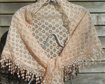 Electric Forest,Festival Scarf,Sexy Peach Lace Scarf,Peach Bridesmaid Shawl,Mantilla, Mother of the Bride Shawl,Best Friend Gift,Sarong