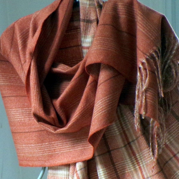 Bosque eléctrico, Vintage Cashmere Feel Pashmina,Unisex, Rust y Beige Pashmina,Festival Pashmina,Pashmina Wrap,Mejor regalo de amigo,Burning Man Wrap