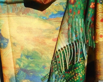 Festival Pashmina, Rave Shawl,, Fine Art Pashmina, Best Friend Gift,Electric Forest, Cashmere  Shawl,Cashmere Throw