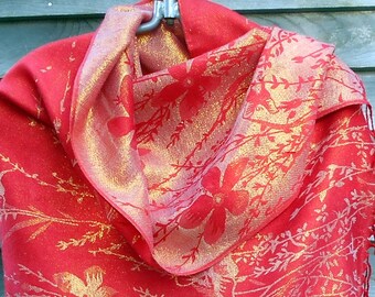 red shawl scarf