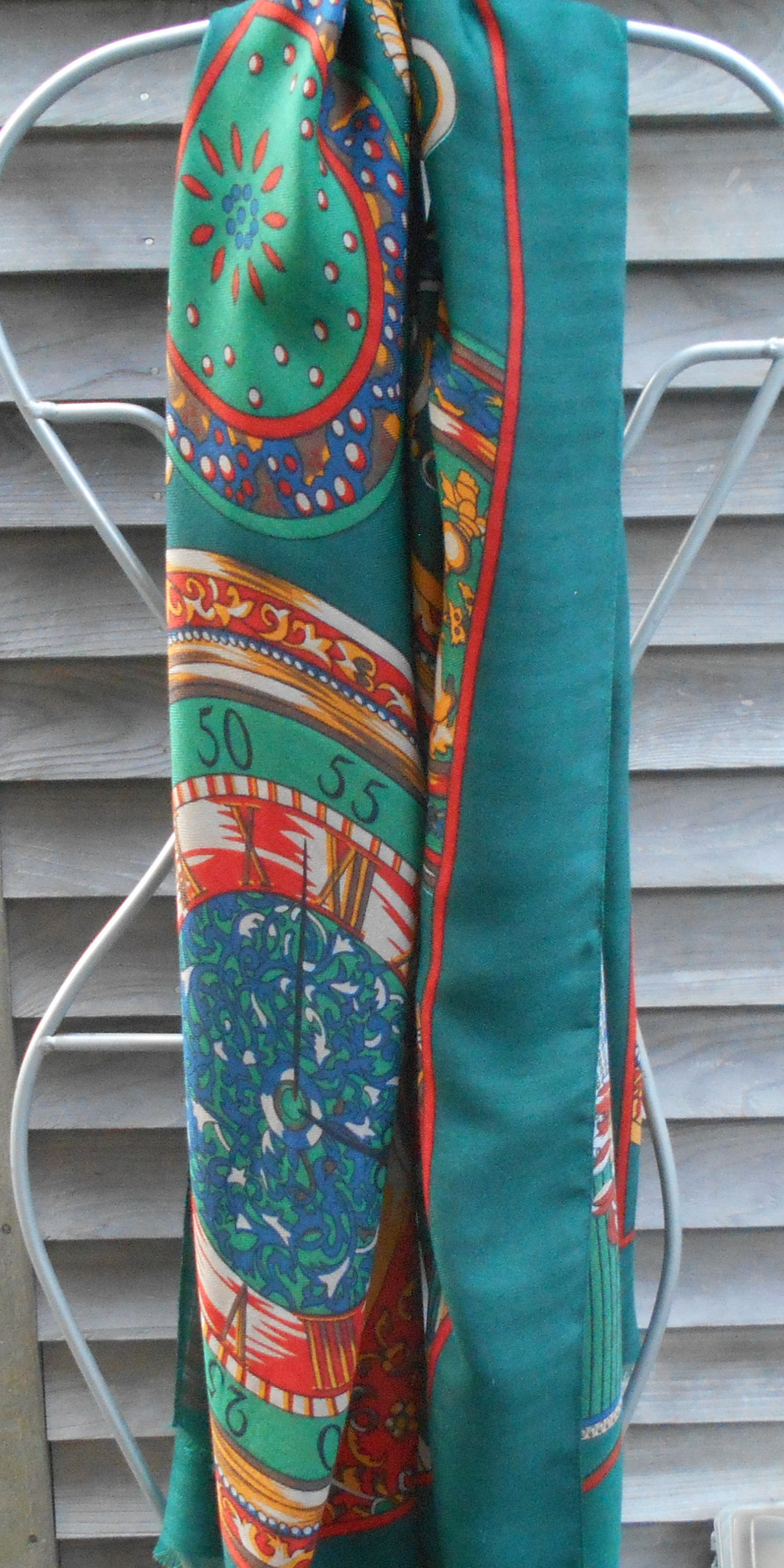 Electric Forest,Festival Scarf, Green Scarf, Scarf with Clocks, Heady