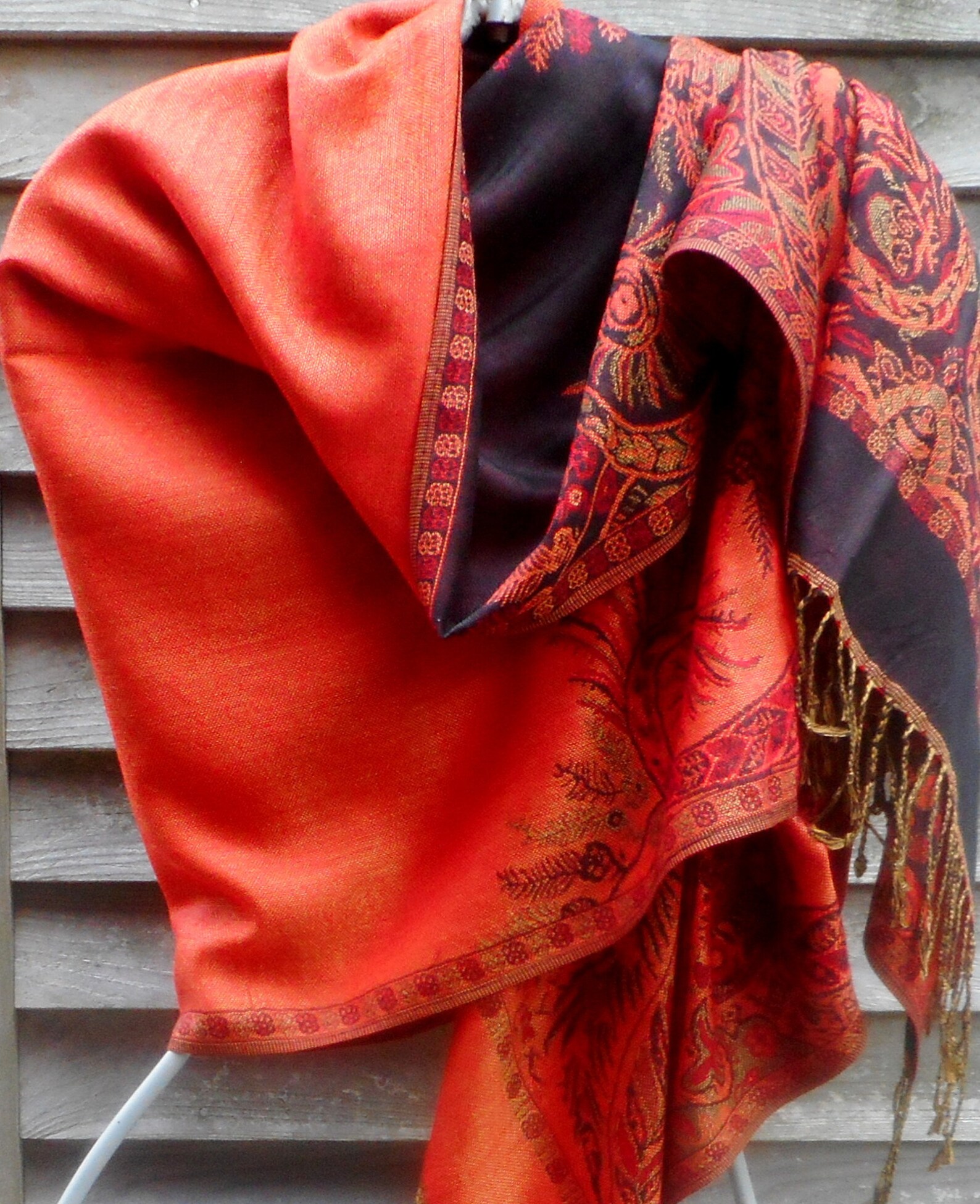 Pashmina Rave black and Orange Pashmina Goodness Etsy