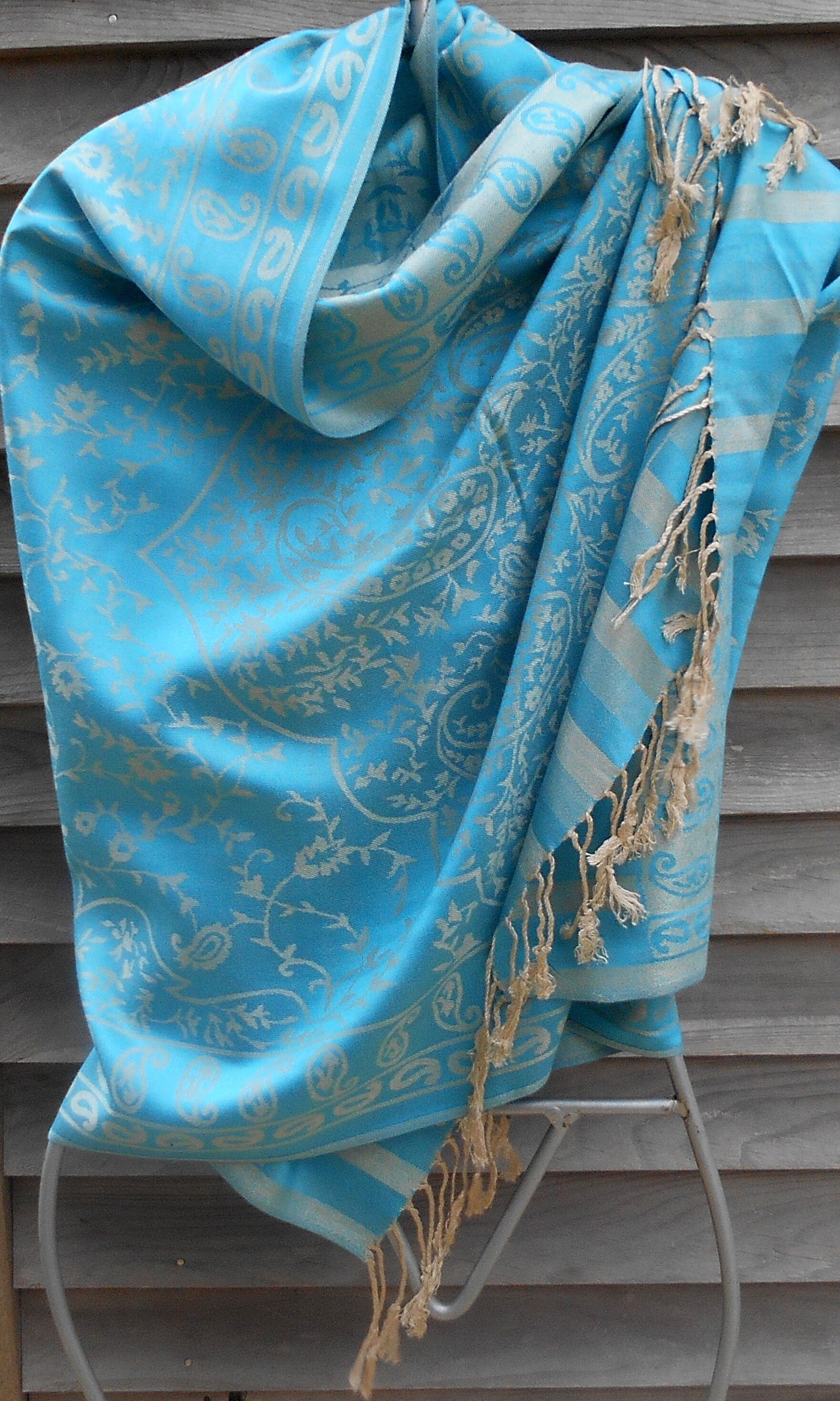 powder blue cashmere scarf