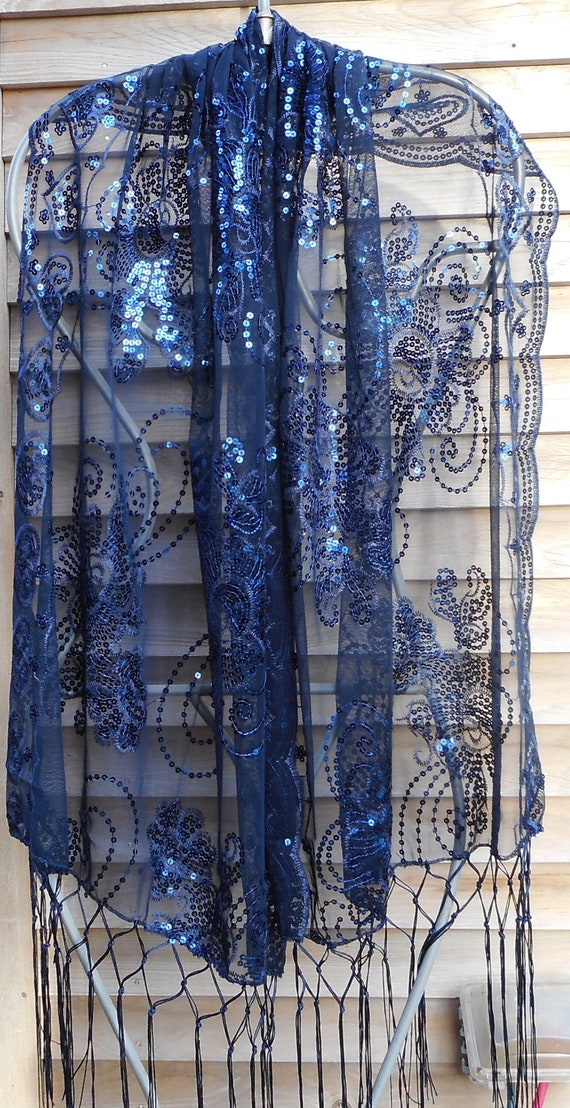 ELECTRIC FOREST,Concert Shawl, Bridal Shawl,Navy S