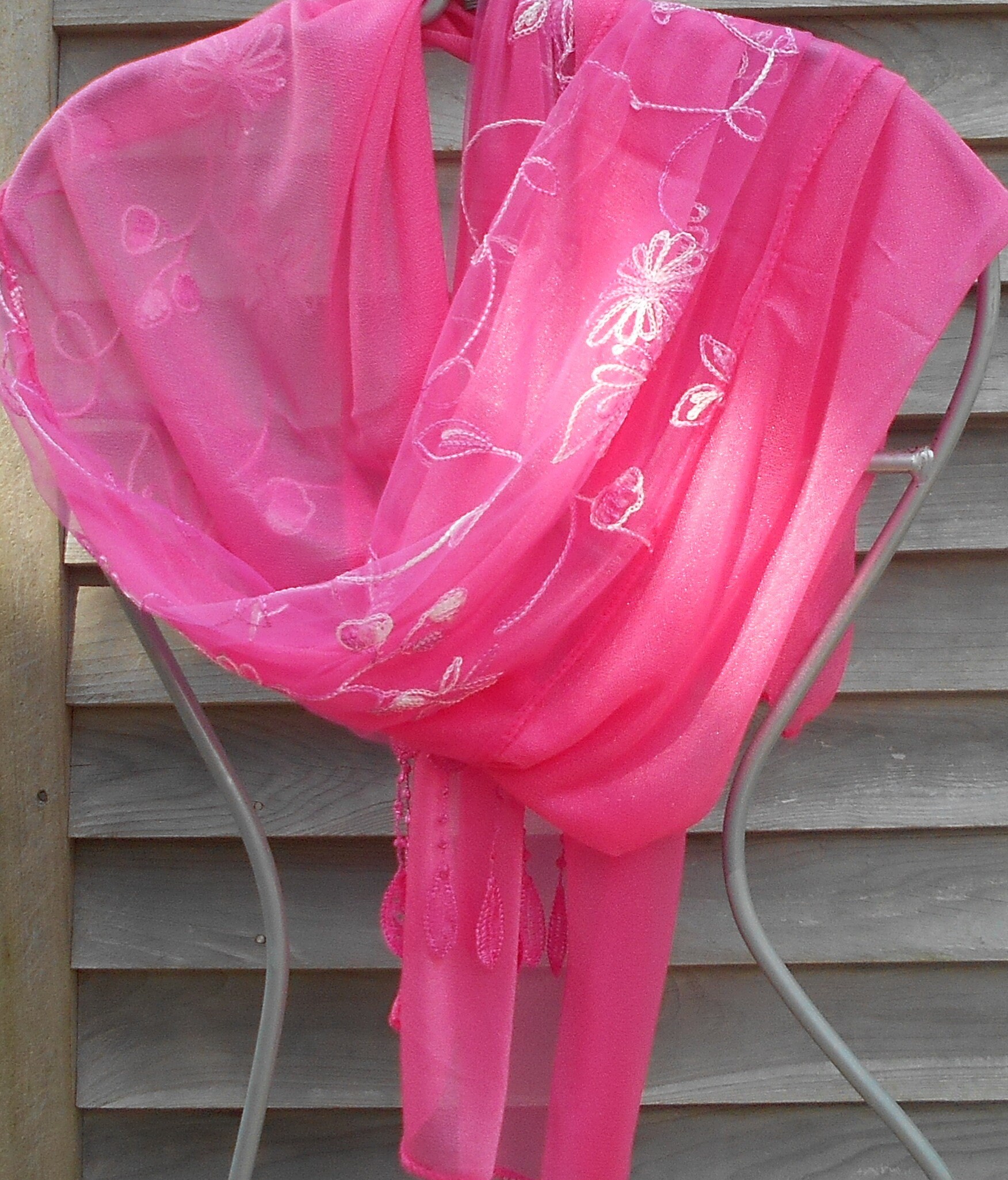 pink chiffon shawl