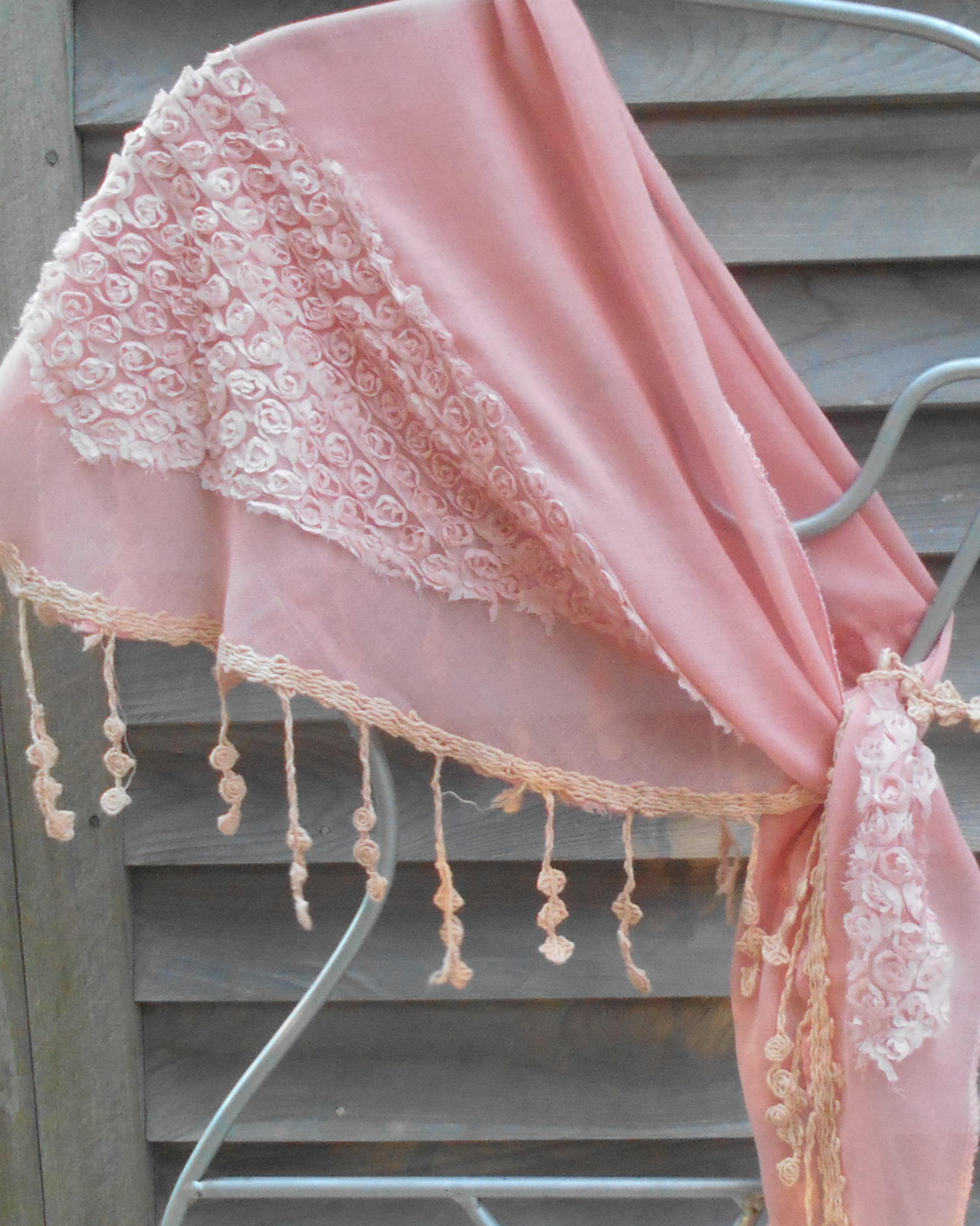 pink fur shawl