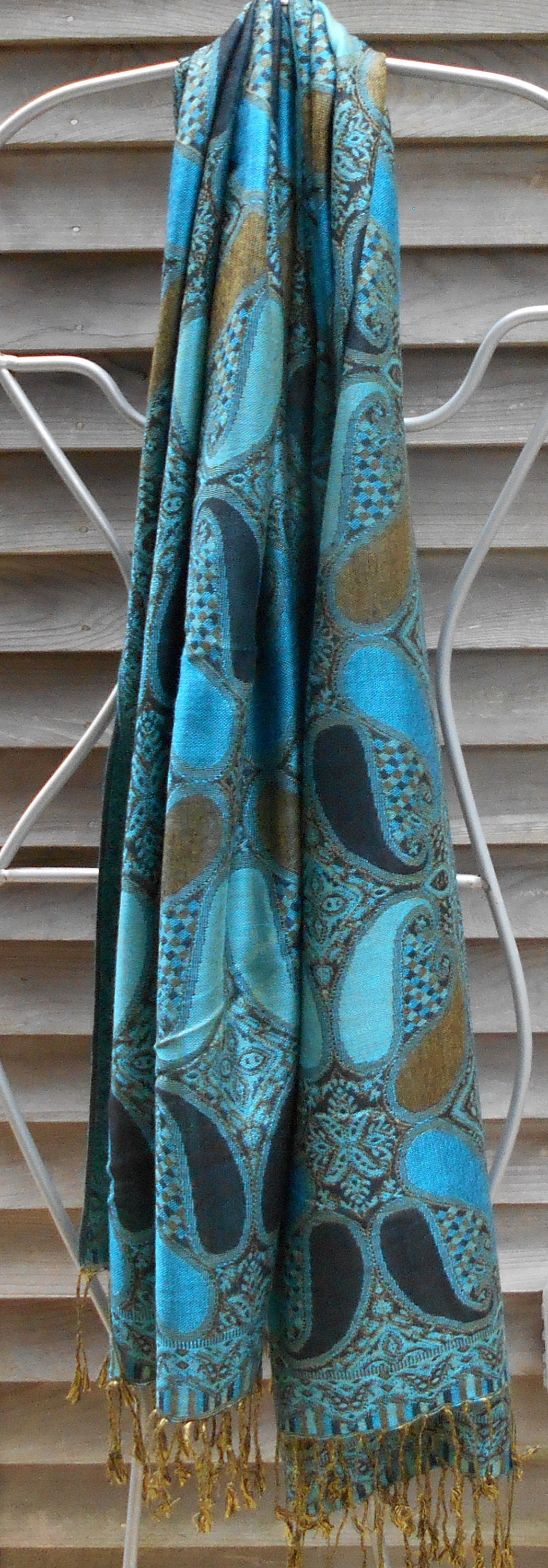 Festival Pashmina,Turquoise,Black and Brown Shawl,Mexican Serape ...