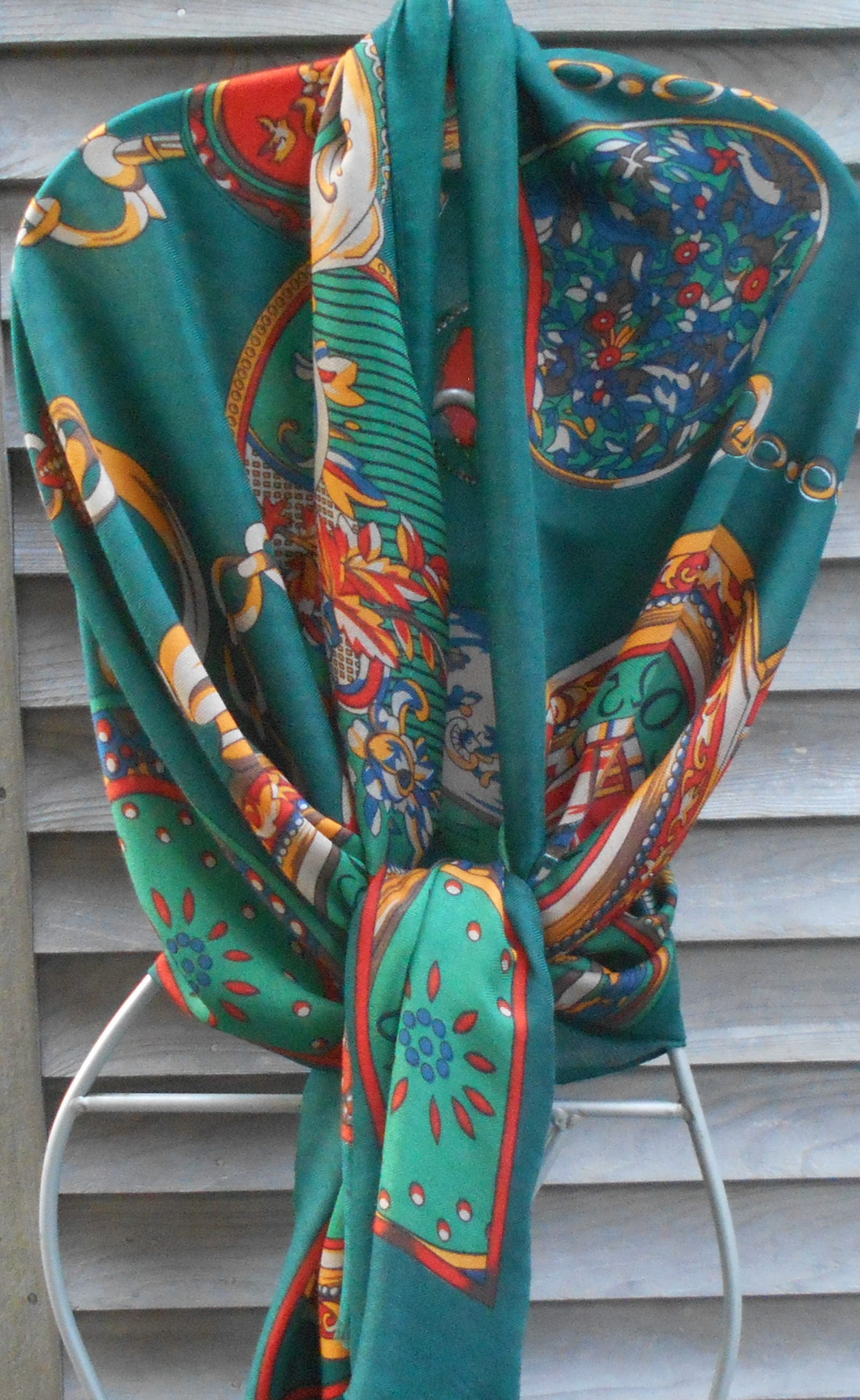 Electric Forest,Festival Scarf, Green Scarf, Scarf with Clocks, Heady
