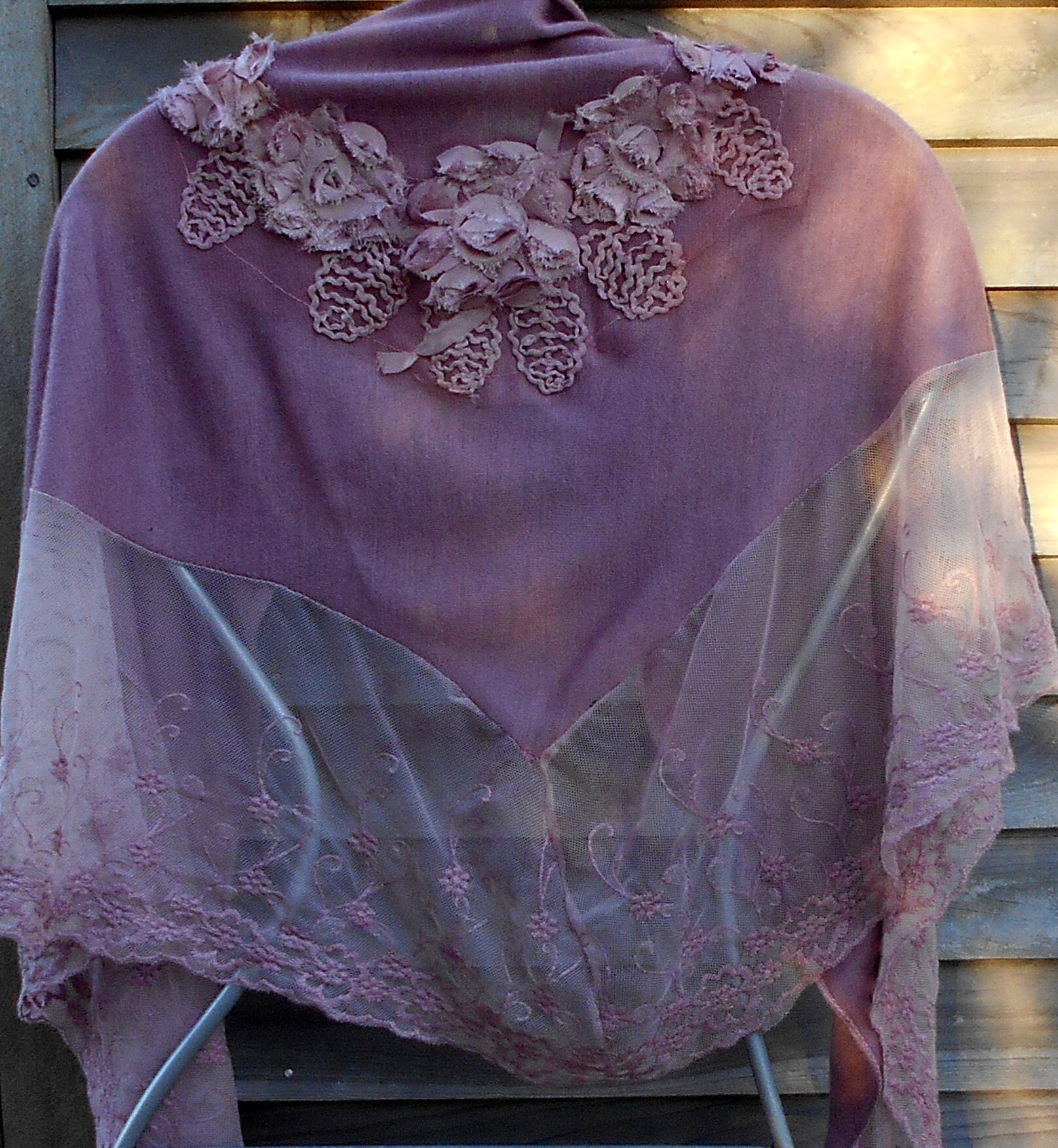 mauve wedding shawl