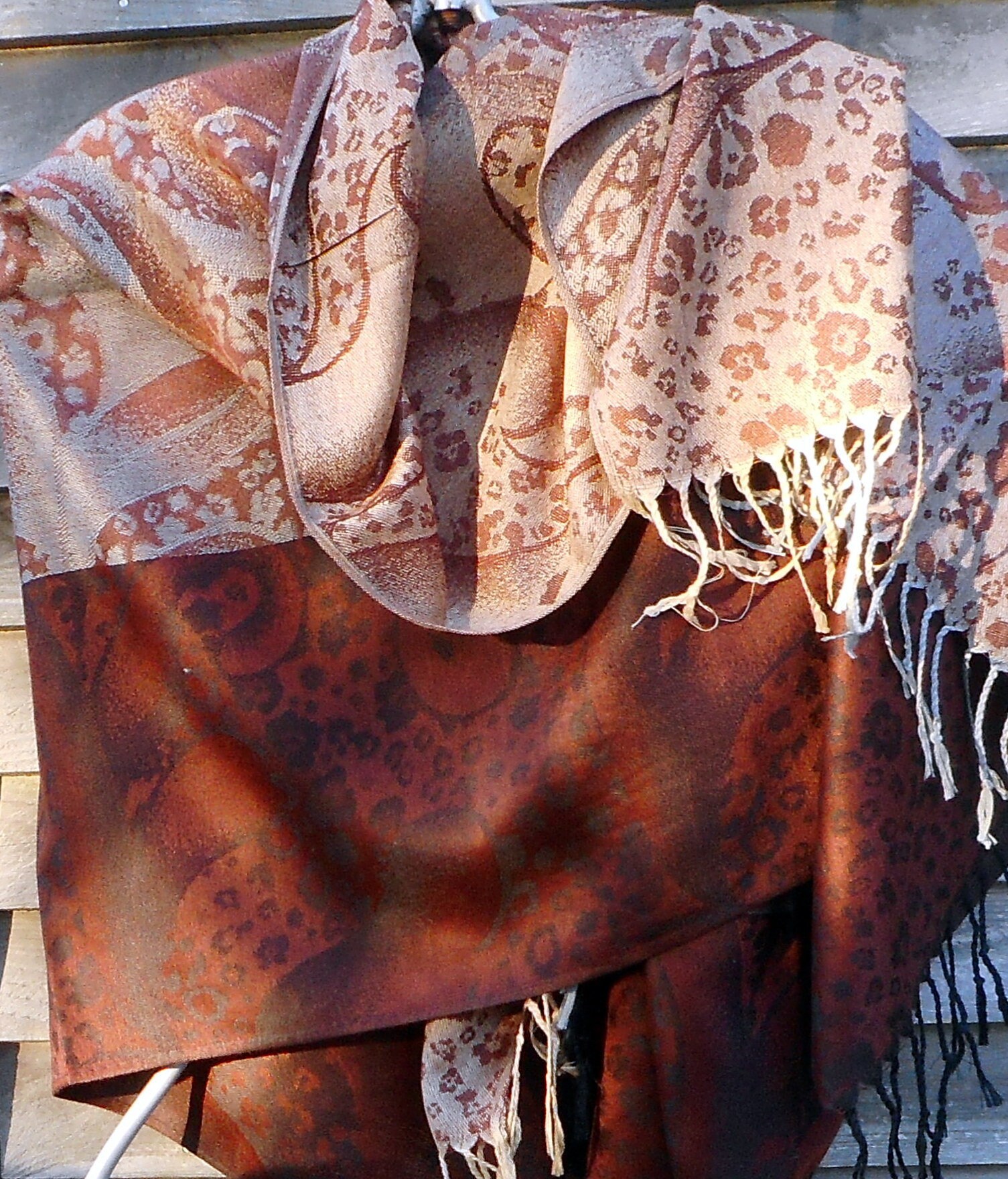 Pashmina,Rave pashmina,Animal Print Pashmina,Brown and Gray Shawl
