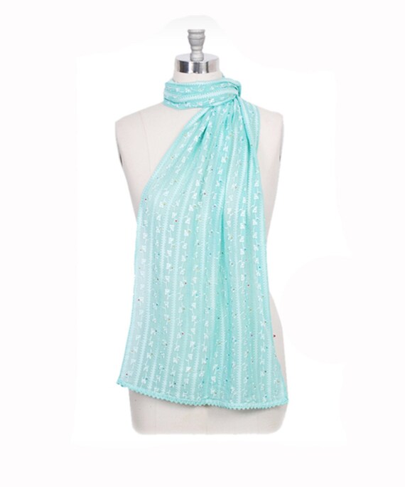 Electric Forest,Festival Scarf,Mint Scarf with Sp… - image 2