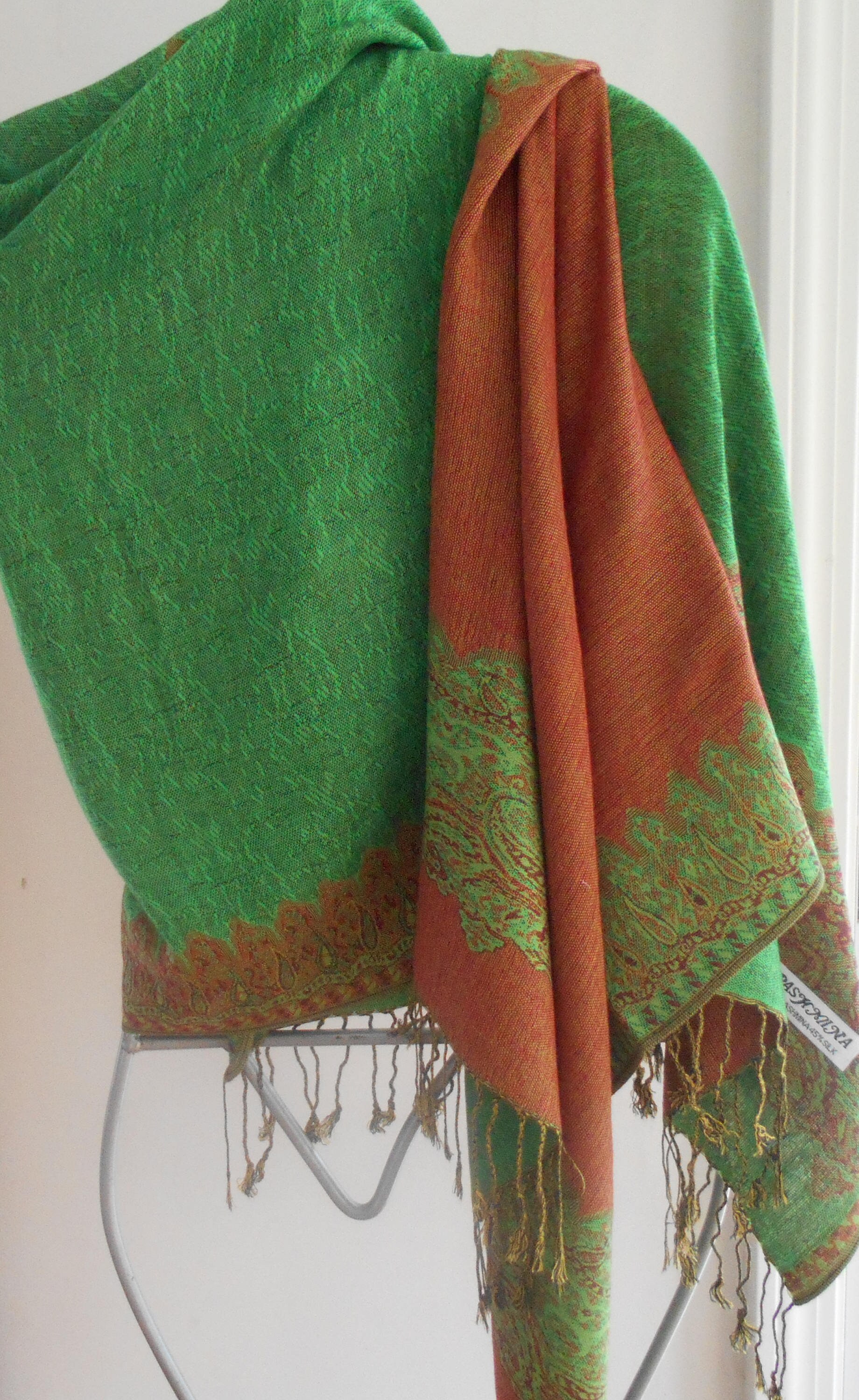 Pashmina, Cashmere Shawl, Green Pashmina Scarf,Mother of the bride