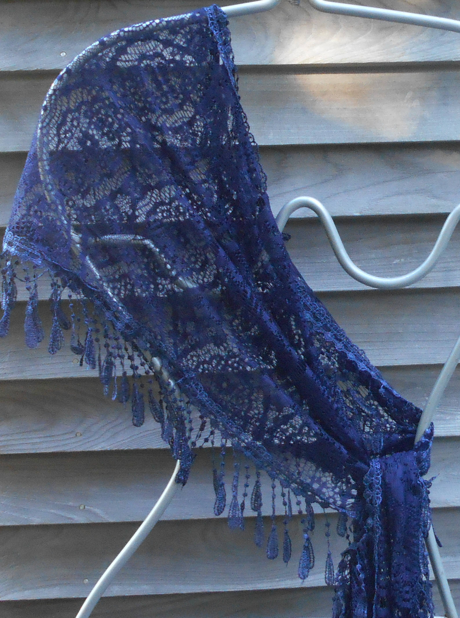 navy blue lace shawl