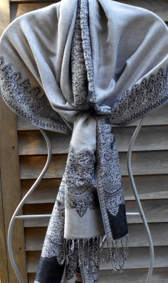 Festival Pashmina,Cashmere Shawl,Silver Pashmina,… - image 7