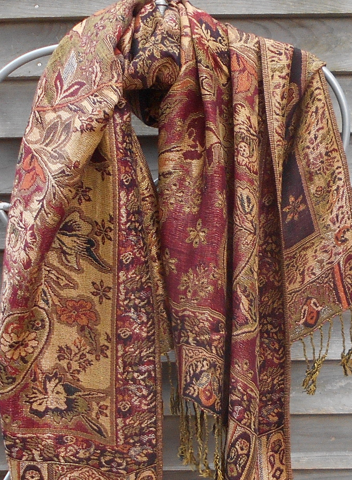 Festival Pashmina,Brown,Olive and Gold Cashmere Shawl,Pave shawl,Mother