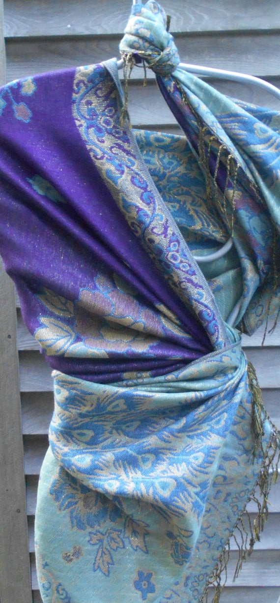 Festival Pashmina,Burning Man Wrap,Unisex. Purple… - image 4